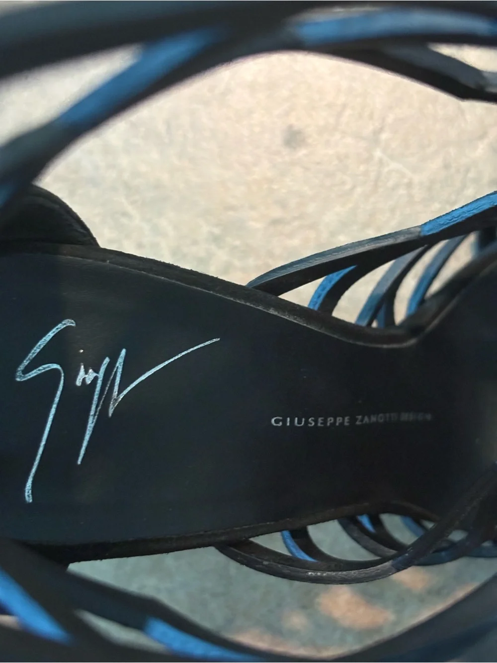 Giuseppe Zanotti Black Geometric Cage High Heel Sandals